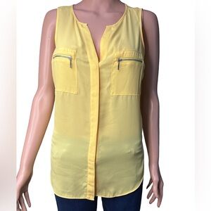 INC International Concepts Sleeveless Yellow Button up Blouse Size 6 NWOT